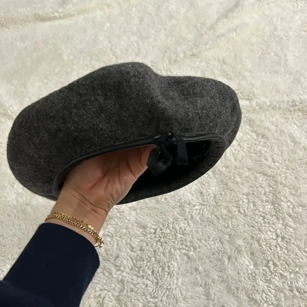 GAP Wool Beret Hat Parisian French Style Chic Elegant Sophisticated Gray Cap O/S